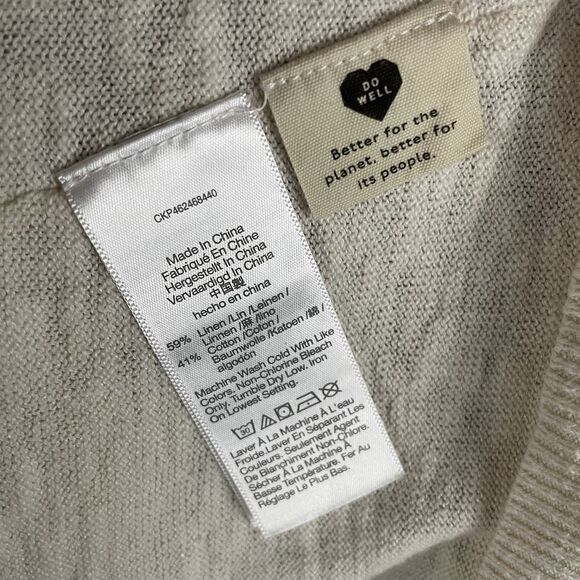 Madewell Womens M Palmdale Pullover Sweater In Colorblock Stripe Linen Blend - Picture 3 of 4